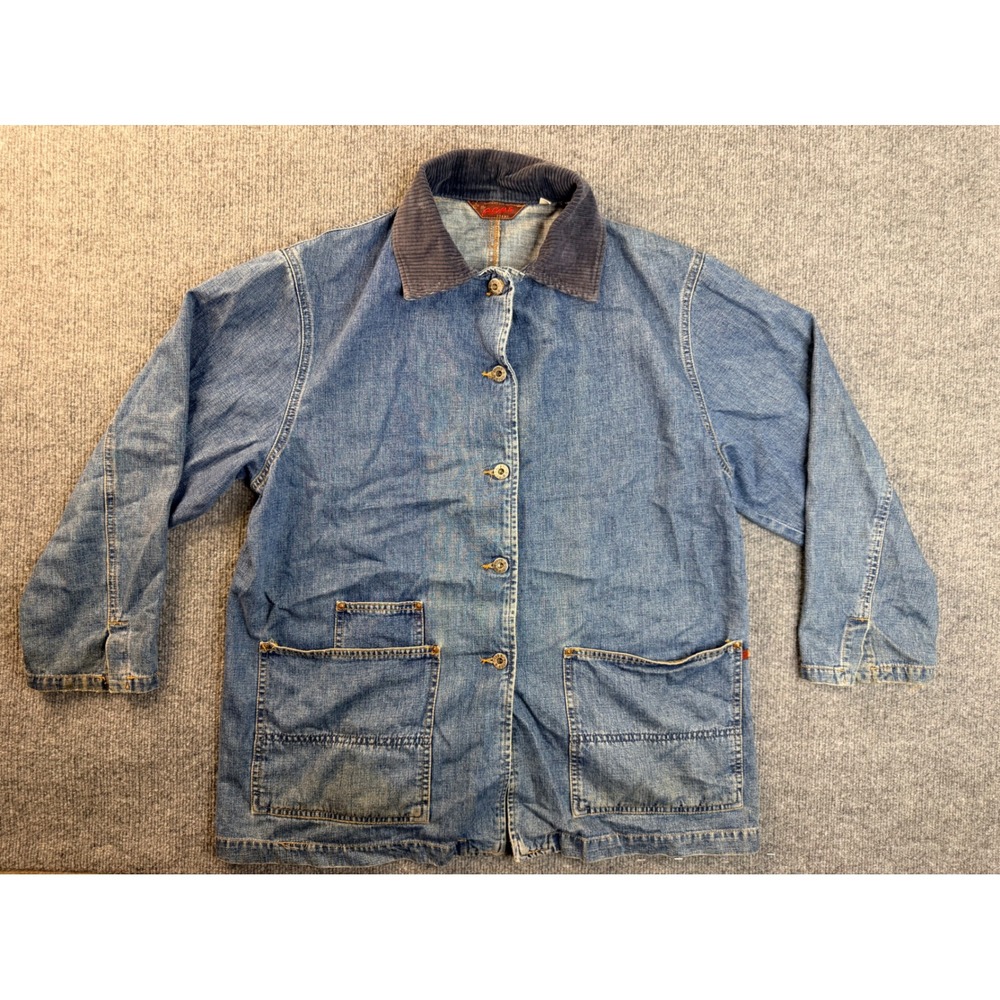 AG Adriano Goldschmied Denim Chore Coat XS Blue Corduroy Collar Workwear Jacket